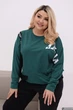 Спортивный костюм женский двойка из двунитки с кофтой и брюками G&M k-133013 56-58 Размер цвет изумруд - изображение 3