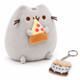 Мягкая игрушка 2Life Pusheen Cat Пушин Кэт Кот 12х15 см с Пиццей Серый и Брелок Пушин Сэндвич v-13551 - изображение 1