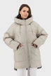 Жіночий пуховик біопух спортивний casual з капюшоном осінь-зима Snow Owl (оливковий, 3XL), 141299, 141208 - зображення 7