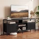 TV-тумба с секциями для хранения, 147×35×63,5 см, цвет: черный Costway - изображение 3
