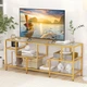 Открытая TV-консоль в стиле glamour, 147×40×62 см, цвет: золотистый каркас Costway - изображение 2