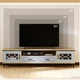 Длинная TV-тумба с 2 ящиками для телевизора до 80 дюймов, 180,5×35×46 см, цвет: натурально-коричневый Costway - изображение 3