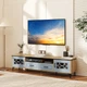 Длинная TV-тумба с 2 ящиками для телевизора до 80 дюймов, 180,5×35×46 см, цвет: натурально-коричневый Costway - изображение 4