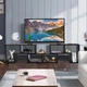 Модульная трехсекционная TV-тумба-стеллаж, 140×30×43 см, цвет: черный Costway - изображение 2
