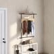 Настенная вешалка Costway с древесной полкой и металлическими крючками, 59,5×30×88,5 см, коричневая - изображение 5