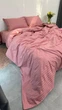 Постельное белье однотонное Розовое полутораспальный размер , сатин страйп, наволочки 70х70, 100% хлопок - изображение 1