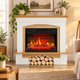 Камінокомплект з порталом ArtiFlame Електрокамін з обігрівом до 30 м² 1800 Вт Камін з 3D полум’ям звуком дров пультом термостатом - зображення 3
