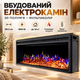 Електрокамін вбудований 1800 Вт 38″ до 30 м² електричний камін з обігрівом 3D полум’ям пультом термостатом таймером і звуком потріскування дров - зображення 1