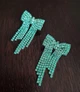 Жіночі сережки "Бантик" 5.4 см jewelry Зелені - зображення 2