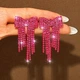 Жіночі сережки "Бантик" 5.4 см jewelry Рожеві - зображення 2