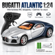 Радиоуправляемая машинка Bugatti Atlantic 1:24 — металлическая RC модель спорткара Die-Cast на пульте, свет, звук, коллекционный автомобиль - изображение 2