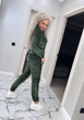 Теплый велюровый женский костюм спортивный зимний из велюр плюша на меху 48-50, Хаки - изображение 7