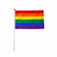Райдужний міні-прапорець ЛГБТ Прайд 21×14 см на паличці, ручний LGBT Pride стяг, веселковий прапор рівності для парадів - зображення 1