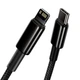 Дата кабель Baseus Tungsten Gold Type-C to Lightning PD 20W 1m CATLWJ Черный - изображение 2