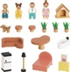 Дерев'яний ляльковий будиночок Tooky Toy з аксесуарами та родиною 20 предметів TP548 (6976831555535) - зображення 3