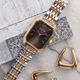 Жіночий годинник Burker Watches Isabell сріблястий та золотистий з чорним циферблатом (ISABGS) - изображение 4