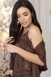 Пижама + халат шелковый Кш1017п Шоколадный, 3XL (52-54) - изображение 7