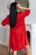 Женский яркий халат с сеточкой Хк1092 Красный, 3XL (52-54) - изображение 4
