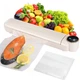 Вакуумный упаковщик пищевых продуктов + 10 пакетов, Vacuum Sealer LS-801, Белый / Домашний вакууматор для еды - изображение 1