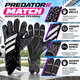Комплект вратарские перчатки PREDATOR MATCH 8 размер 13-15 лет с защитой пальцев + чехол, черный полосы - изображение 3