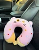 Подушка для путешествий Memory Foam Кот Пончик 32х25х10 см розовый - изображение 1