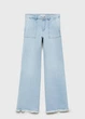 Джинси для дівчинки Mango блакитний XS (158) Wide Leg, із накладними кишенями та бахромою - изображение 2