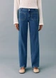 Джинси для дівчинки Mango синій XS (158) straight fit, із накладними кишенями - изображение 2