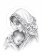 Алмазная мозаика ColorArt 30х40 Дева Мария с Иисусом серая ST419 - изображение 1