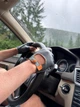 Чоловічі шкіряні автомобільні рукавички Fiorgini Premium fingerless Розмір 9 (L) Cірий колір шкіри з помаранчевим акцентом (22171) - зображення 2