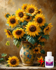 Алмазна мозаїка на підрамнику ColorArt 40x50 Соняшники, квіти + голограмні алмазики SPP127 + Подарунок лак для покриття, повна викладка, квадратні алмазики, набір для творчості та рукоділля - зображення 1