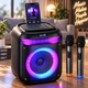 Портативная караоке-колонка с 2 микрофонами, Bluetooth, RGB LED, TWS, 25 Вт, 8" - изображение 5