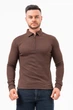Джемпер-поло на молнии K.O.R 99981 Коричневый (BROWN) 3XL - изображение 1