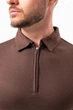 Джемпер-поло на молнии K.O.R 99981 Коричневый (BROWN) 3XL - изображение 6