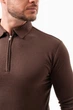 Джемпер-поло на молнии K.O.R 99981 Коричневый (BROWN) 3XL - изображение 7