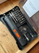 Акумуляторна електровикрутка з набором біт у кейсі, USB-заряджання, реверс, LED-підсвічування - зображення 1