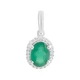 Серебряная подвеска с агатом 1.266ct, фианитами (2213529) - изображение 1