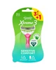 Станки для бритья одноразовые женские Wilkinson Sword Xtreme 3 Sensitive Comfort Бритвы с 3 гибкими лезвиями для чувствительной кожи 4 штуки (4027800471409) - изображение 1