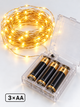 LED-гірлянда Pepco Home «Золотиста нитка» на батарейках 10 м, 100 LED, тепле золотисто-жовте світіння - зображення 2