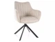 Стілець Azalia Velvet світло-бежевий з оксамитової тканини на чорному каркасі 86 см - зображення 4