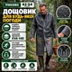 Плащ дощовик з капюшоном чоловічий водонепроникний багаторазовий від дощу та вітру туристичний для риболовлі велосипеда походів відпочинку на природі прямий рукав легкий захисний сірий розмір 42-54 - зображення 1