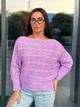 Жіночий вʼязаний ажурний светр AMMI, колір Бузок розмір One Size - изображение 3