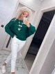 Жіночий вʼязаний ажурний светр AMMI, колір Смарагд розмір One Size - зображення 6
