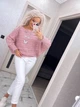 Жіночий вʼязаний ажурний светр AMMI, колір Пудра розмір One Size - изображение 7
