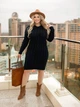 В’язана сукня міді MIRABEL, колір Чорний розмір One Size - изображение 1