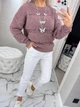 Жіночий вʼязаний ажурний светр LILIA, колір Темна пудра розмір One Size - зображення 5