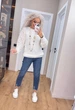 Подовжений вʼязаний жіночий светр KAMILA, колір Білий розмір One Size - изображение 5