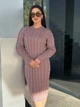 В’язана сукня міді MIRABEL, колір Темна пудра розмір One Size - зображення 6