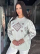 Жіночий вʼязаний светр CHARIVNA KRASA, колір Білий розмір One Size - изображение 2