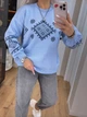 Жіночий вʼязаний светр CHARIVNA KRASA, колір Блакитний розмір One Size - изображение 9