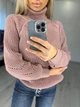 Жіночий вʼязаний светр SONYA, колір Темна пудра розмір One Size - изображение 7